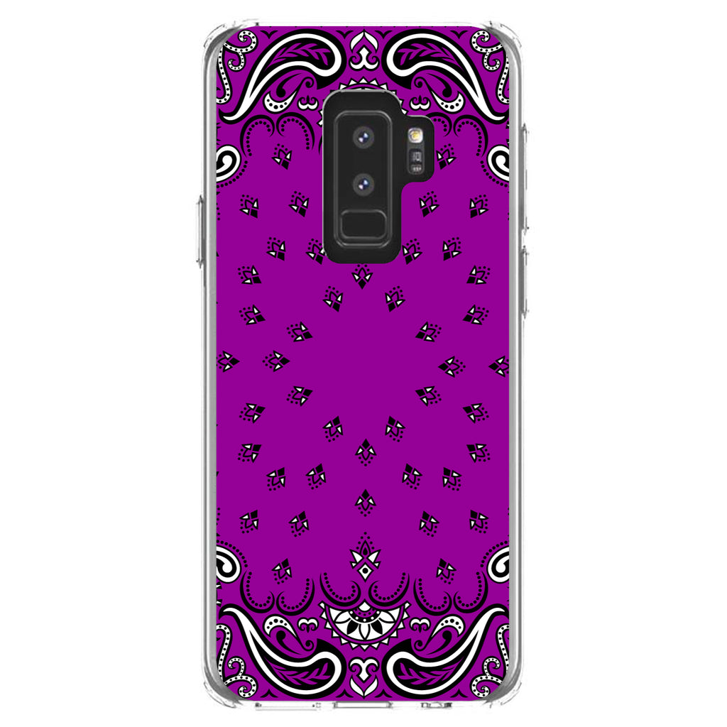 Bandana Print, Purple, Black, White Clear Shockproof iPhone Case, view 20