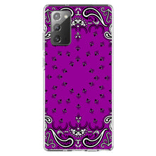 DistinctInk® Clear Shockproof Hybrid Case for Apple iPhone / Samsung Galaxy / Google Pixel - Bandana Print - Purple,  Black, White