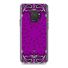 DistinctInk® Clear Shockproof Hybrid Case for Apple iPhone / Samsung Galaxy / Google Pixel - Bandana Print - Purple,  Black, White