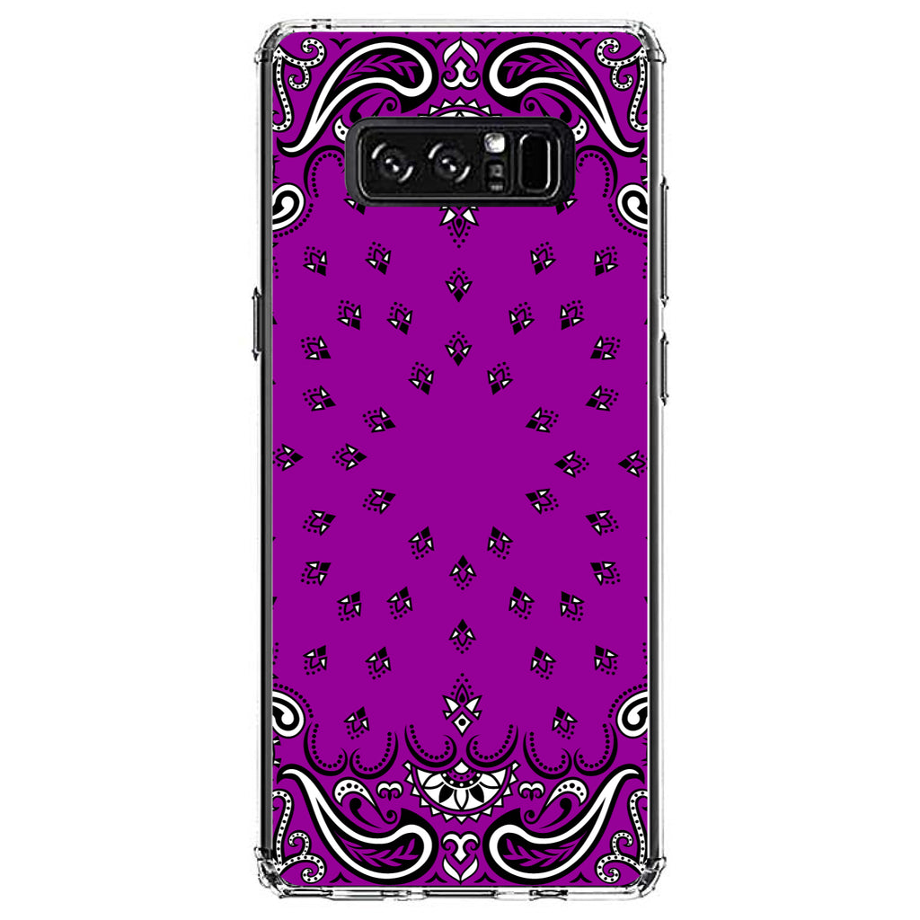 Bandana Print, Purple, Black, White Clear Shockproof iPhone Case, view 12