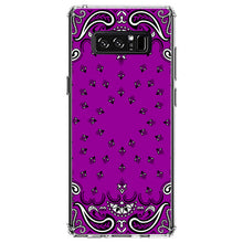 DistinctInk® Clear Shockproof Hybrid Case for Apple iPhone / Samsung Galaxy / Google Pixel - Bandana Print - Purple,  Black, White