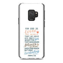 DistinctInk® Clear Shockproof Hybrid Case for Apple iPhone / Samsung Galaxy / Google Pixel - John 3:16 - For God So Loved The World
