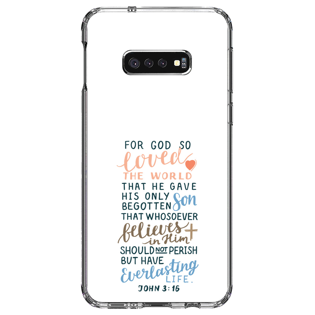 John 3:16, For God So Loved The World Clear Shockproof iPhone Case, view 18