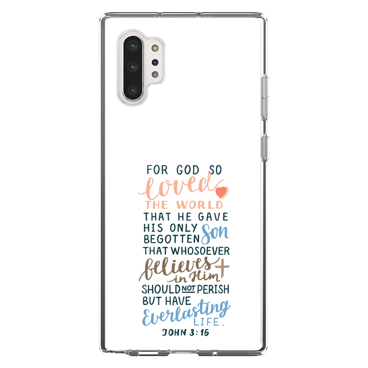John 3:16, For God So Loved The World Clear Shockproof iPhone Case, view 10