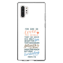 DistinctInk® Clear Shockproof Hybrid Case for Apple iPhone / Samsung Galaxy / Google Pixel - John 3:16 - For God So Loved The World