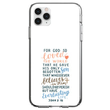 DistinctInk® Clear Shockproof Hybrid Case for Apple iPhone / Samsung Galaxy / Google Pixel - John 3:16 - For God So Loved The World