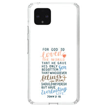 DistinctInk® Clear Shockproof Hybrid Case for Apple iPhone / Samsung Galaxy / Google Pixel - John 3:16 - For God So Loved The World