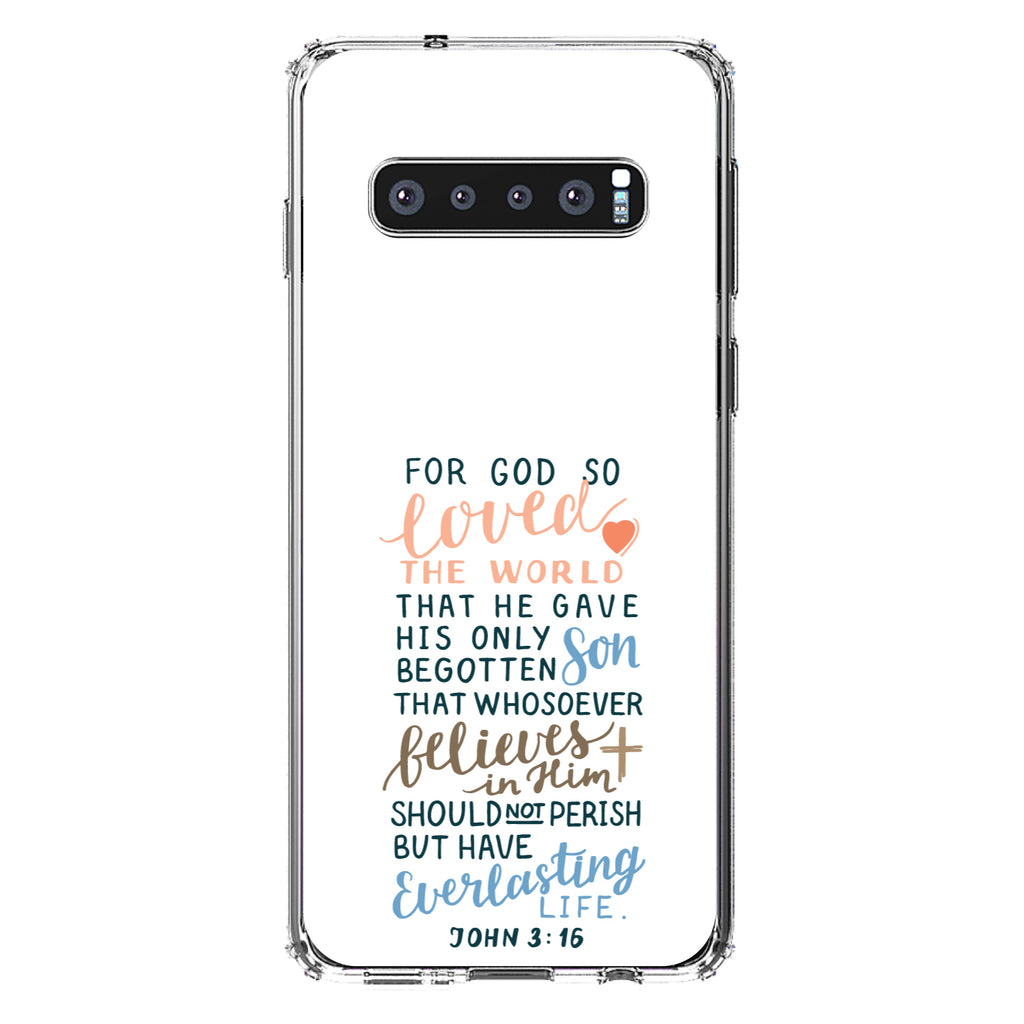 John 3:16, For God So Loved The World Clear Shockproof iPhone Case, view 17