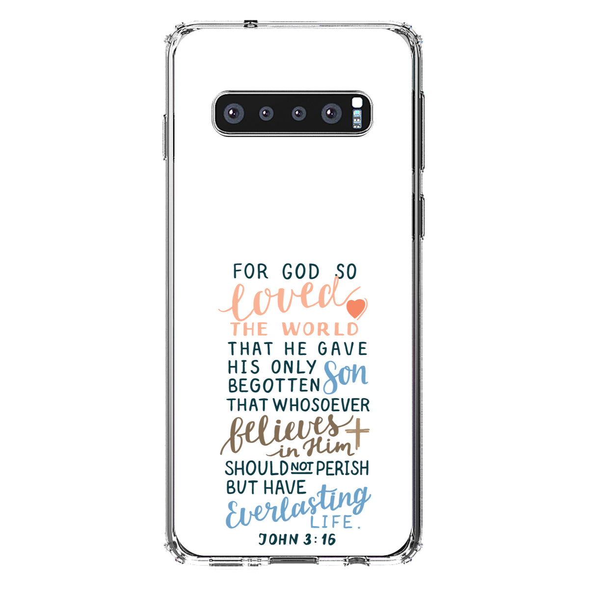 John 3:16, For God So Loved The World Clear Shockproof iPhone Case, view 17