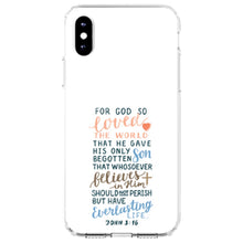 DistinctInk® Clear Shockproof Hybrid Case for Apple iPhone / Samsung Galaxy / Google Pixel - John 3:16 - For God So Loved The World