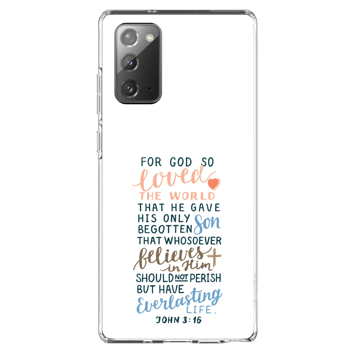 John 3:16, For God So Loved The World Clear Shockproof iPhone Case, view 7