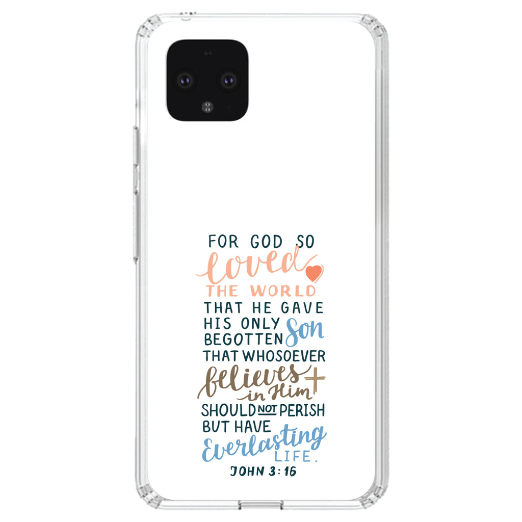 John 3:16, For God So Loved The World Clear Shockproof iPhone Case, view 23