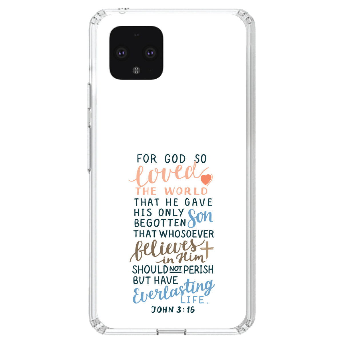 John 3:16, For God So Loved The World Clear Shockproof iPhone Case, view 23