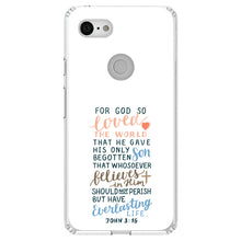 DistinctInk® Clear Shockproof Hybrid Case for Apple iPhone / Samsung Galaxy / Google Pixel - John 3:16 - For God So Loved The World