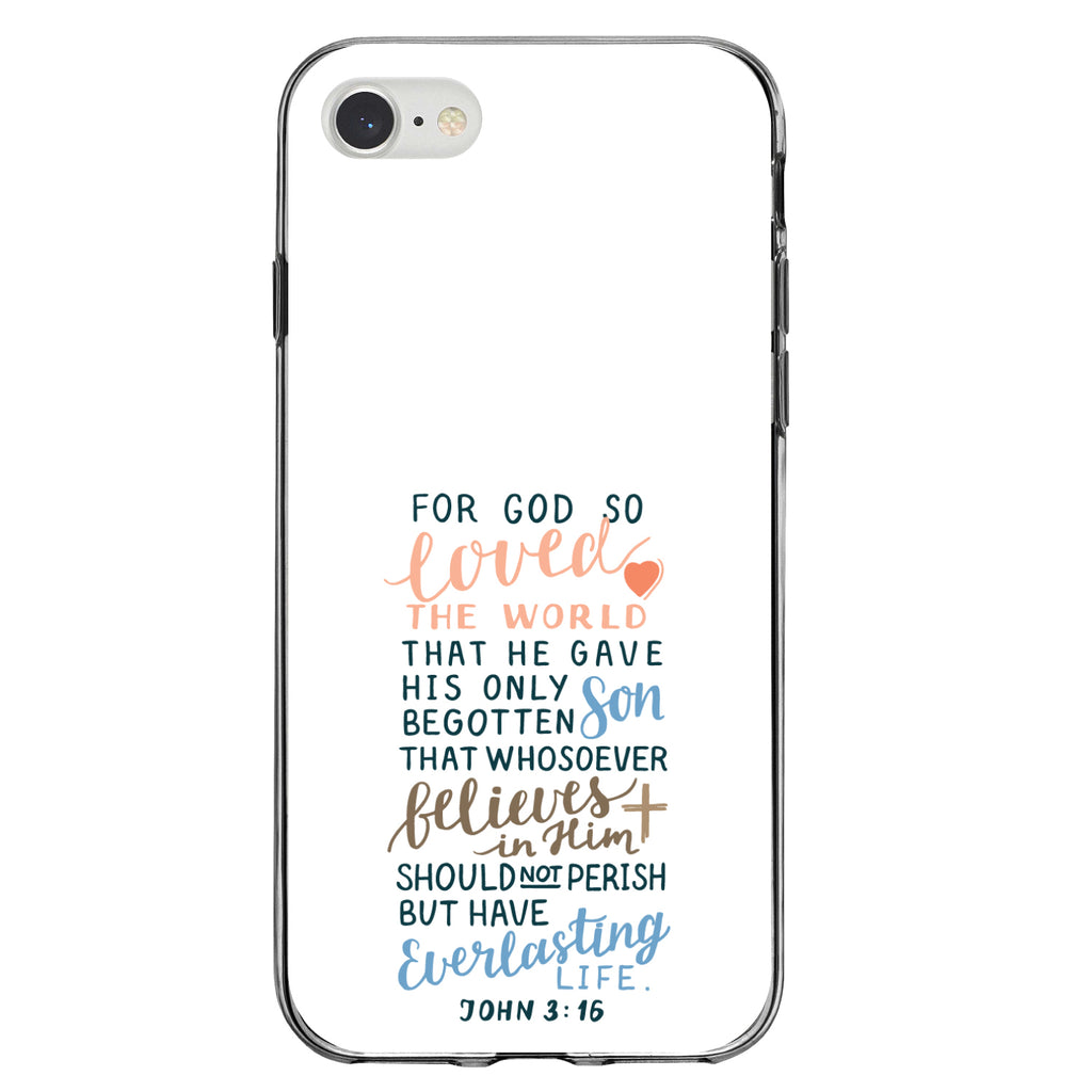 John 3:16, For God So Loved The World Clear Shockproof iPhone Case, view 5