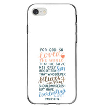 DistinctInk® Clear Shockproof Hybrid Case for Apple iPhone / Samsung Galaxy / Google Pixel - John 3:16 - For God So Loved The World