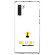 DistinctInk® Clear Shockproof Hybrid Case for Apple iPhone / Samsung Galaxy / Google Pixel - BE LIGHT - Cross in a Light Bulb