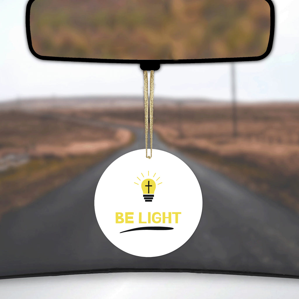 Cross in a Light Bulb Ceramic Ornament, view 3