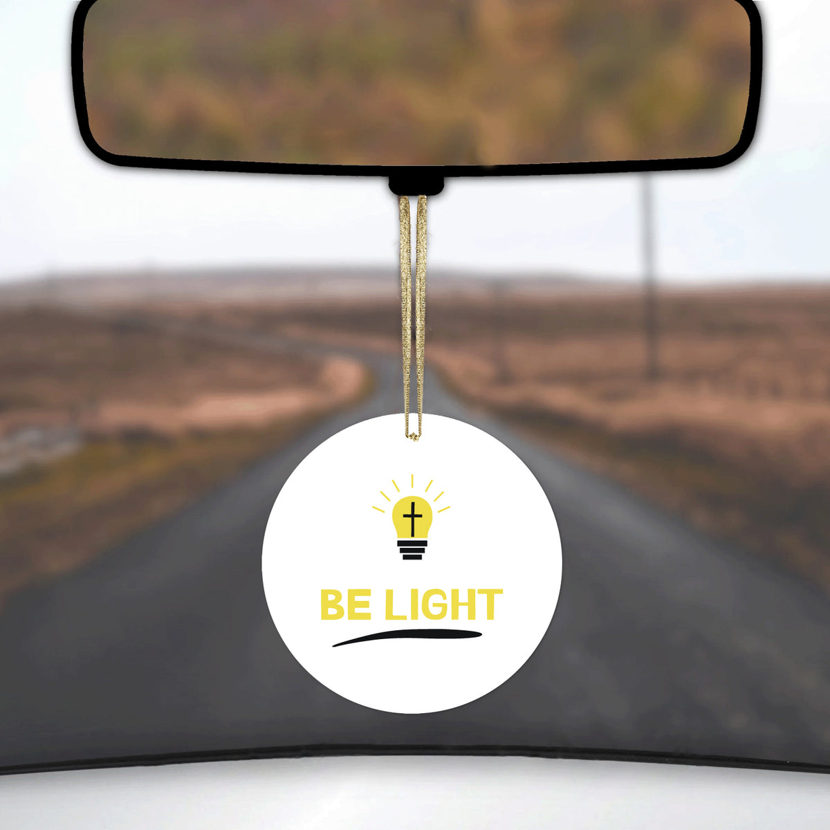 Cross in a Light Bulb Ceramic Ornament, view 3
