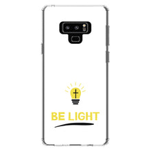 DistinctInk® Clear Shockproof Hybrid Case for Apple iPhone / Samsung Galaxy / Google Pixel - BE LIGHT - Cross in a Light Bulb