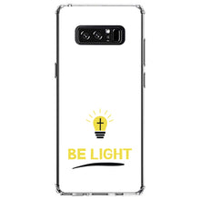 DistinctInk® Clear Shockproof Hybrid Case for Apple iPhone / Samsung Galaxy / Google Pixel - BE LIGHT - Cross in a Light Bulb