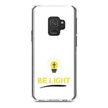 DistinctInk® Clear Shockproof Hybrid Case for Apple iPhone / Samsung Galaxy / Google Pixel - BE LIGHT - Cross in a Light Bulb