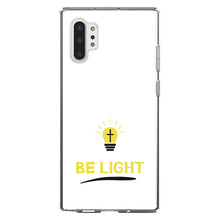 DistinctInk® Clear Shockproof Hybrid Case for Apple iPhone / Samsung Galaxy / Google Pixel - BE LIGHT - Cross in a Light Bulb