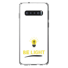 DistinctInk® Clear Shockproof Hybrid Case for Apple iPhone / Samsung Galaxy / Google Pixel - BE LIGHT - Cross in a Light Bulb