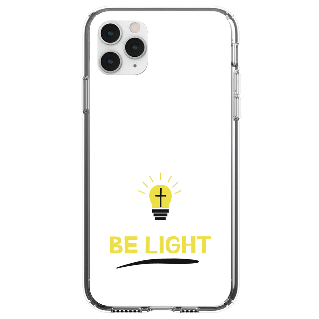 BE LIGHT, Cross in a Light Bulb Clear Shockproof iPhone Case