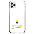 BE LIGHT, Cross in a Light Bulb Clear Shockproof iPhone Case