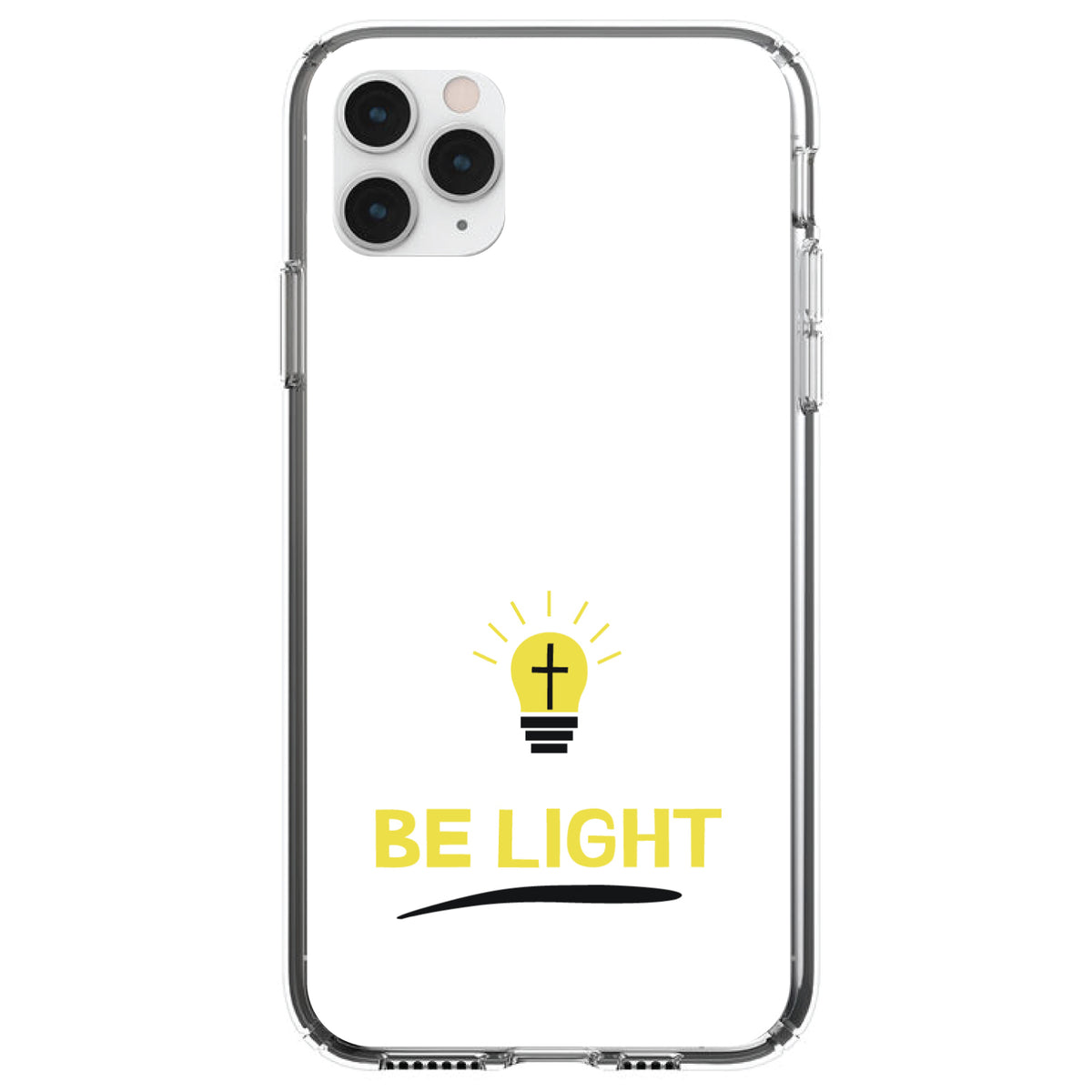 BE LIGHT, Cross in a Light Bulb Clear Shockproof iPhone Case