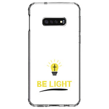 DistinctInk® Clear Shockproof Hybrid Case for Apple iPhone / Samsung Galaxy / Google Pixel - BE LIGHT - Cross in a Light Bulb