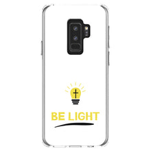 DistinctInk® Clear Shockproof Hybrid Case for Apple iPhone / Samsung Galaxy / Google Pixel - BE LIGHT - Cross in a Light Bulb