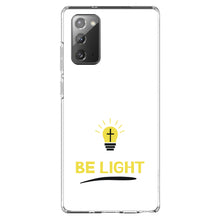 DistinctInk® Clear Shockproof Hybrid Case for Apple iPhone / Samsung Galaxy / Google Pixel - BE LIGHT - Cross in a Light Bulb