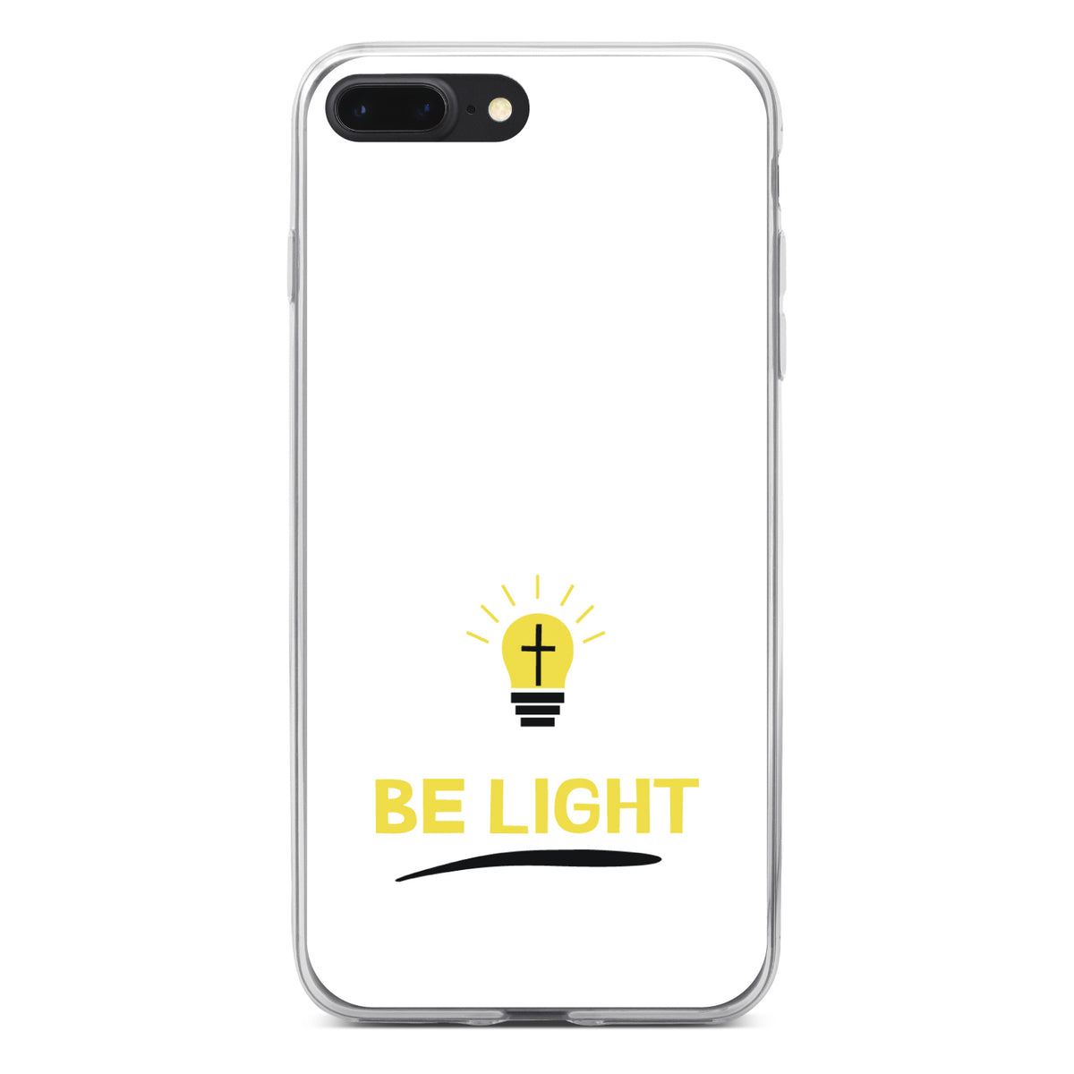 BE LIGHT, Cross in a Light Bulb Clear Shockproof iPhone Case, view 6