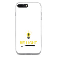 DistinctInk® Clear Shockproof Hybrid Case for Apple iPhone / Samsung Galaxy / Google Pixel - BE LIGHT - Cross in a Light Bulb