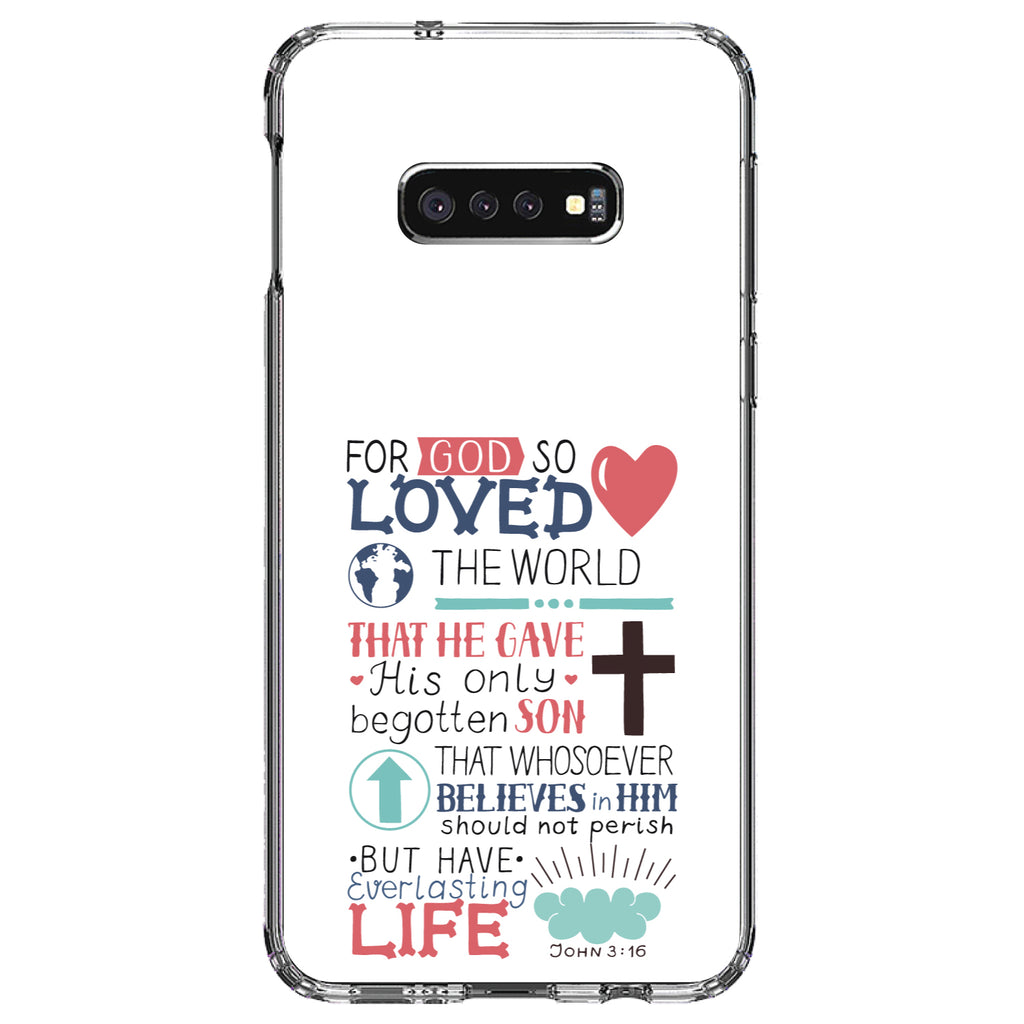 John 3:16, Pink Teal, For God So Loved The World Clear Shockproof iPhone Case, view 18