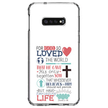 DistinctInk® Clear Shockproof Hybrid Case for Apple iPhone / Samsung Galaxy / Google Pixel - John 3:16 - Pink Teal - For God So Loved The World