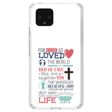 DistinctInk® Clear Shockproof Hybrid Case for Apple iPhone / Samsung Galaxy / Google Pixel - John 3:16 - Pink Teal - For God So Loved The World