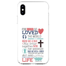 DistinctInk® Clear Shockproof Hybrid Case for Apple iPhone / Samsung Galaxy / Google Pixel - John 3:16 - Pink Teal - For God So Loved The World
