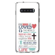 DistinctInk® Clear Shockproof Hybrid Case for Apple iPhone / Samsung Galaxy / Google Pixel - John 3:16 - Pink Teal - For God So Loved The World