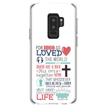 DistinctInk® Clear Shockproof Hybrid Case for Apple iPhone / Samsung Galaxy / Google Pixel - John 3:16 - Pink Teal - For God So Loved The World