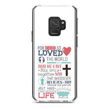 DistinctInk® Clear Shockproof Hybrid Case for Apple iPhone / Samsung Galaxy / Google Pixel - John 3:16 - Pink Teal - For God So Loved The World
