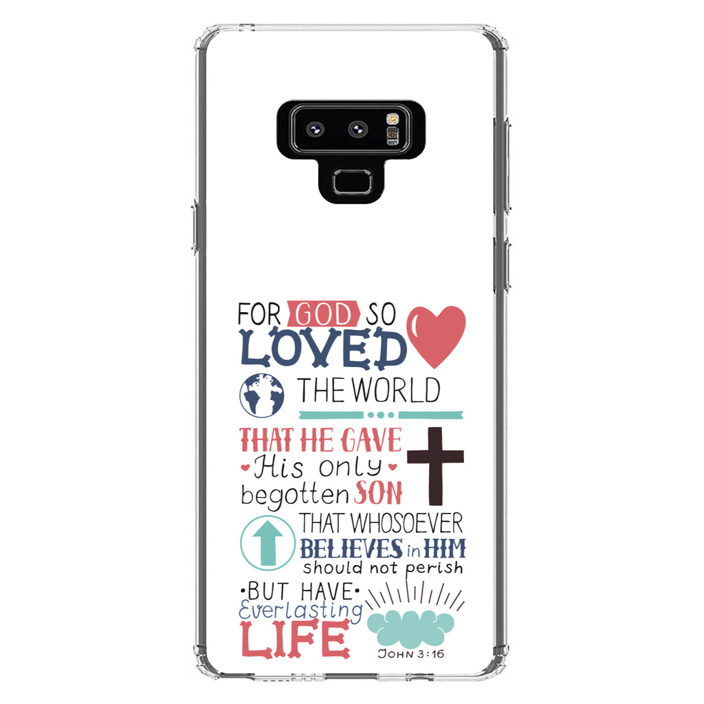 John 3:16, Pink Teal, For God So Loved The World Clear Shockproof iPhone Case, view 11