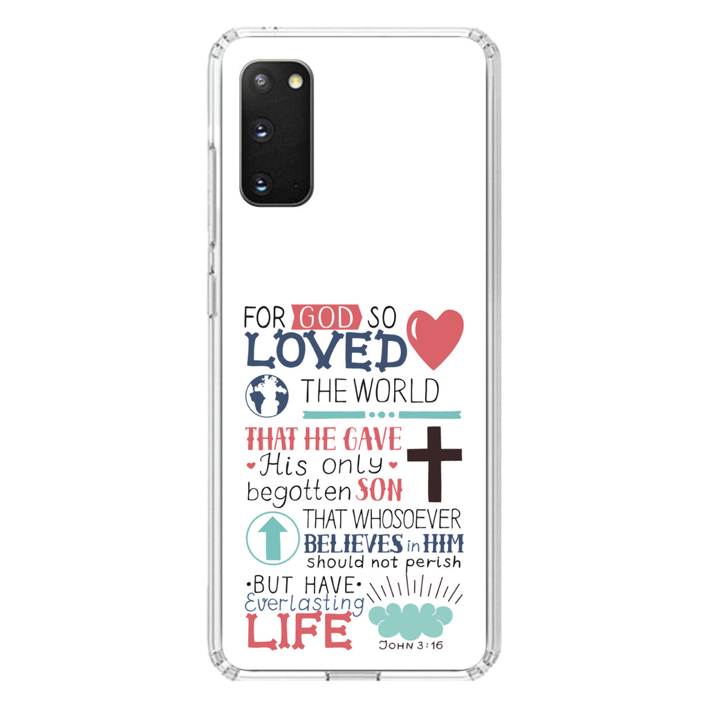 John 3:16, Pink Teal, For God So Loved The World Clear Shockproof iPhone Case, view 15