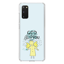 DistinctInk® Clear Shockproof Hybrid Case for Apple iPhone / Samsung Galaxy / Google Pixel - God Bless You - Angel - Yellow Teal