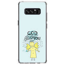 DistinctInk® Clear Shockproof Hybrid Case for Apple iPhone / Samsung Galaxy / Google Pixel - God Bless You - Angel - Yellow Teal