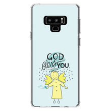 DistinctInk® Clear Shockproof Hybrid Case for Apple iPhone / Samsung Galaxy / Google Pixel - God Bless You - Angel - Yellow Teal