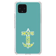DistinctInk® Clear Shockproof Hybrid Case for Apple iPhone / Samsung Galaxy / Google Pixel - Hope is an Anchor for a Sould - Yellow Teal