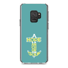 DistinctInk® Clear Shockproof Hybrid Case for Apple iPhone / Samsung Galaxy / Google Pixel - Hope is an Anchor for a Sould - Yellow Teal